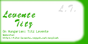 levente titz business card